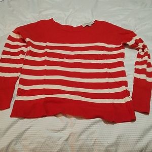 Ann Taylor loft button down back stripe sweater